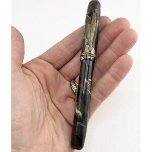 Vintage Used Wearever Supreme Fountain Pen Red Onyx Marble Design Superpoint